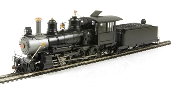 Baldwin On30 4-6-0 steam loco - painted, unlettered with wood cab (black) - DCC on board
