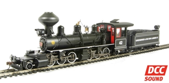 2-6-6-2 articulated loco with tender "Greenbrier & Big Run Lumber Co. #42" with steel cab & onion stack. DCC sound