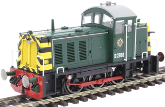 Class 07 shunter D2988 in BR green with wasp stripes