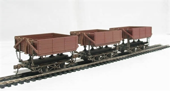 American wood side-dump mining/logging car - Pack of 3
