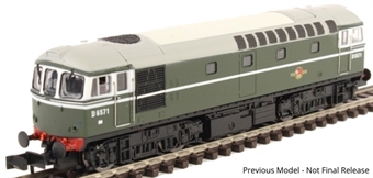 Class 33/0 D6509 in BR green with bodyside white stripe & no yellow ends
