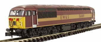 Class 56 56089 in EWS maroon & gold