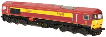 Class 59/2 59201 "Vale of York" in EWS maroon & gold
