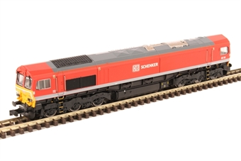 Class 66/0 66114 in DB Schenker red
