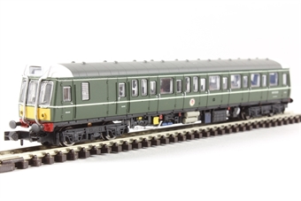 Class 121 'Bubble Car' W55028 in BR green with small yellow warning panel - unpowered dummy