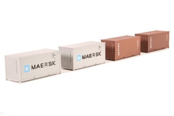 20ft containers "Maersk and Triton" - pack of 4 - weathered