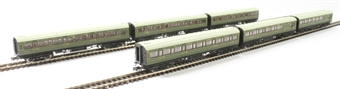 Pack of six Maunsell coaches in SR olive green