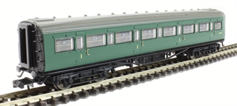 Maunsell first class corridor S7667S in BR southern region green
