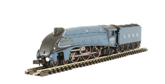 Class A4 4-6-2 4498 "Sir Nigel Gresley" in LNER blue with double chimney (as preserved). DCC fitted
