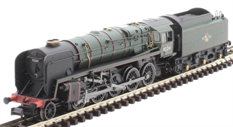 Class 9F 2-10-0 92214 in BR lined green with late crest - as preserved
