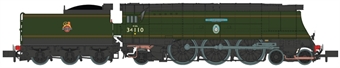 Class 7P6F Bulleid Streamlined Battle of Britain 4-6-2 34110 "66 Squadron" in BR green with early emblem - Digital fitted