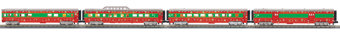 4-Car 60' Streamlined Passenger Set with LED Lights, Christmas