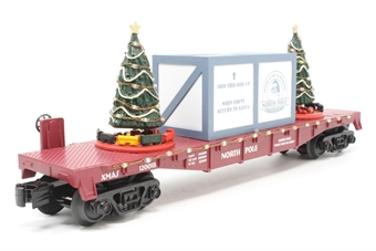 RailKing Flat Car with Lighted Christmas Trees