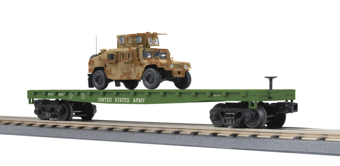 Flat Car with One Humvee Vehicle, US Army #8225