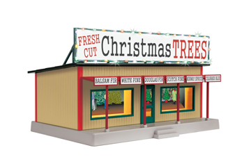 Road Side Stand with Operating Christmas Lights, Christmas Trees