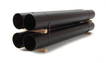 4 Steel Pipes Stacked 138mm Black