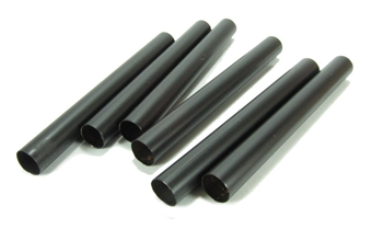 6 Pieces of Steel Pipes 138 x 15mm Black
