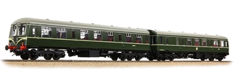 Class 105 2-car DMU in BR green with speed whiskers and passenger figures