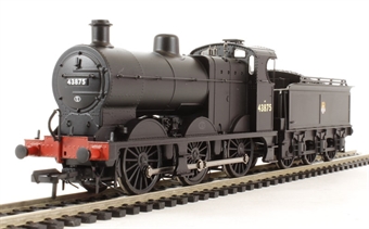 Class 4F 0-6-0 43875 in BR black with early emblem and Johnson/Deeley tender