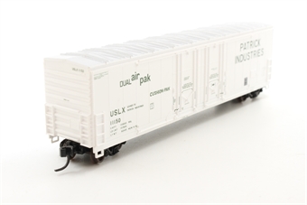 53' Evans double plug door boxcar of Patrick Industries - white & green 11150