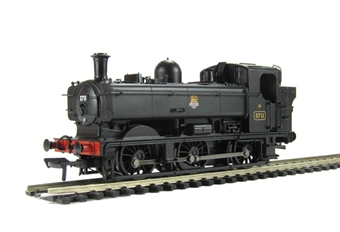 Class 8750 Pannier Tank 3711 in BR black with early emblem.