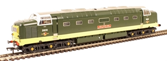 Class 55 'Deltic' D9010 "The KingGÇÖs Own Scottish Borderer" in BR green with small yellow panels