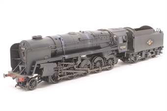 Class 9F 36801 Locomotive 92240 in BR Black Livery with Late Crest on BR1F Tender - weathered - Limited Edition for Modelzone