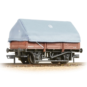5-plank china clay wagon B743168 '7405' with hood in BR bauxite - weathered
