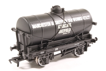12 Ton Tank Wagon with Large Filler Cap 19 in 'Manchester & Sheffield Tar Works Co. Ltd' Black Livery - Limited Edition for Rails of