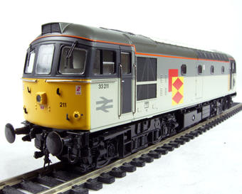 Class 33/2 diesel 33211 in Railfreight Distribution sector livery