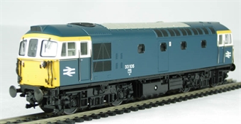 Class 33/1 diesel 33105 in BR blue with white windows