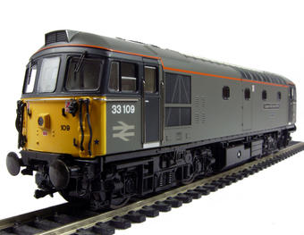 Class 33/1 diesel 33109 "Captain Bill Smith RNR" in Engineers grey livery