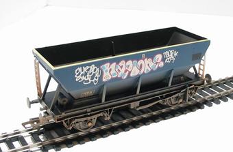 46 Ton HEA hopper wagon in (ex) Mainline blue - 360940 - weathered with graffiti