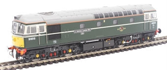Class 33/0 D6515 "Lt Jenny Lewis RN" in BR green with small yellow panels - as preserved - Limited Edition for Olivias Trains