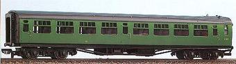 Bulleid 2nd corridor coach S130S in BR malachite green