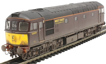 Class 33/0 33029 in West Coast Railway Company maroon - weathered