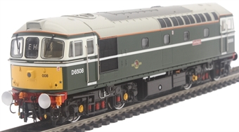 Class 33/0 D6508 "Eastleigh"  in 1990s BR green with small yellow panels