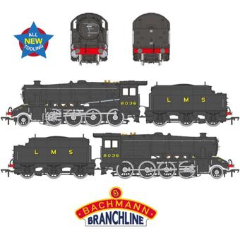 LMS 8F with Riveted Tender 8036 LMS Black