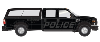 Ford F-350 Crew Cab Pickup Truck, "Stealth" Police with Cap
