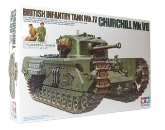 British Churchill Mk.VII with 3 crew and peasant figure with cart