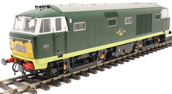 Class 35 'Hymek' in BR green with small yellow panels - unnumbered