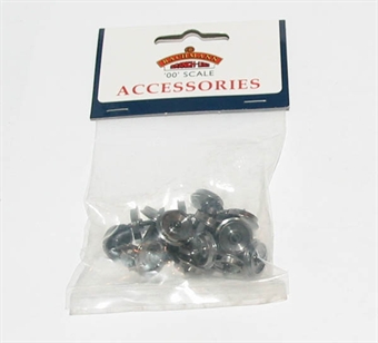 Brass turned wagon disc wheels on 10 metal axles (12mm diameter)