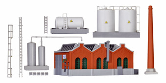 Z Shed hall with chimney and fuel tanks