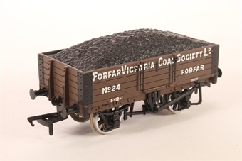 5 Plank Wagon with Wooden Floor 24 in 'Forfar Victoria Coal Society Ltd' Brown Livery - Limted Edition of 500 Pieces for Virgin Trains