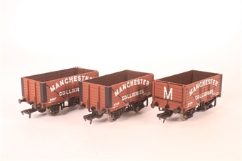 3 x 'Coal Trader' 7 Plank Wagons in 'Manchester Collieries' Red Livery - Wagon A) 8697, Wagon B) 8725, Wagon C) 8780 - Limited Edition for Trafford Model Centre