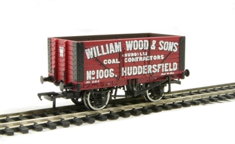 8 plank fixed end wagon in William Wood & Son, Huddersfield red livery