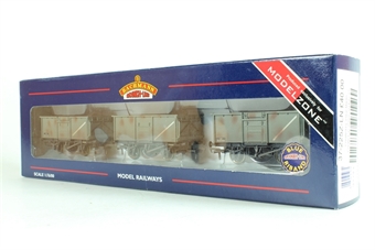 3 x 16 Ton Steel Mineral Wagon with End Doors in BR Grey Livery - Weathered - Wagon A) with Top Flap Door B84198, Wagon B) B888430, Wagon C) with Top Flap Door B2203500 - Limited Edition for Modelzone