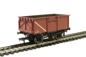 16 ton steel mineral wagon with top flap doors in BR bauxite livery