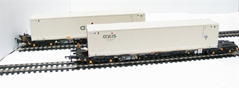 2 Intermodal bogie wagons with 2 45ft containers "Axis"