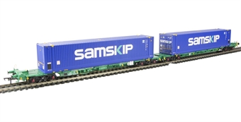 Intermodal bogie wagons with 2 45ft Containers 'Samskip'